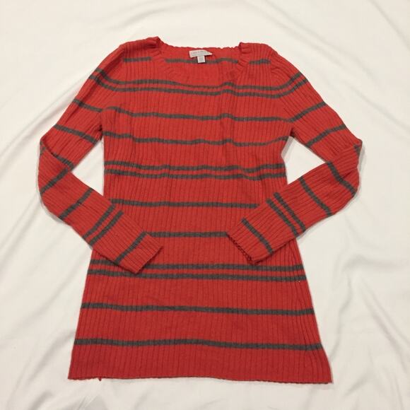 A Pea in the Pod Orange Maternity Sweater sz M Long Sleeve Knit Maternity Top - Picture 4 of 5